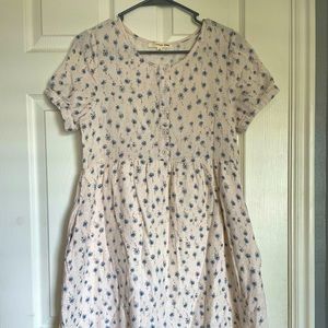 Cream and blue floral dress